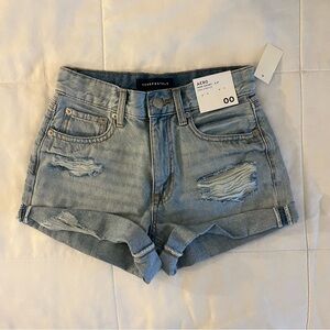 Aeropostale Light Blue Distressed Denim Jean Shorts